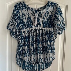 Elegant Navy and White Women's Blouse